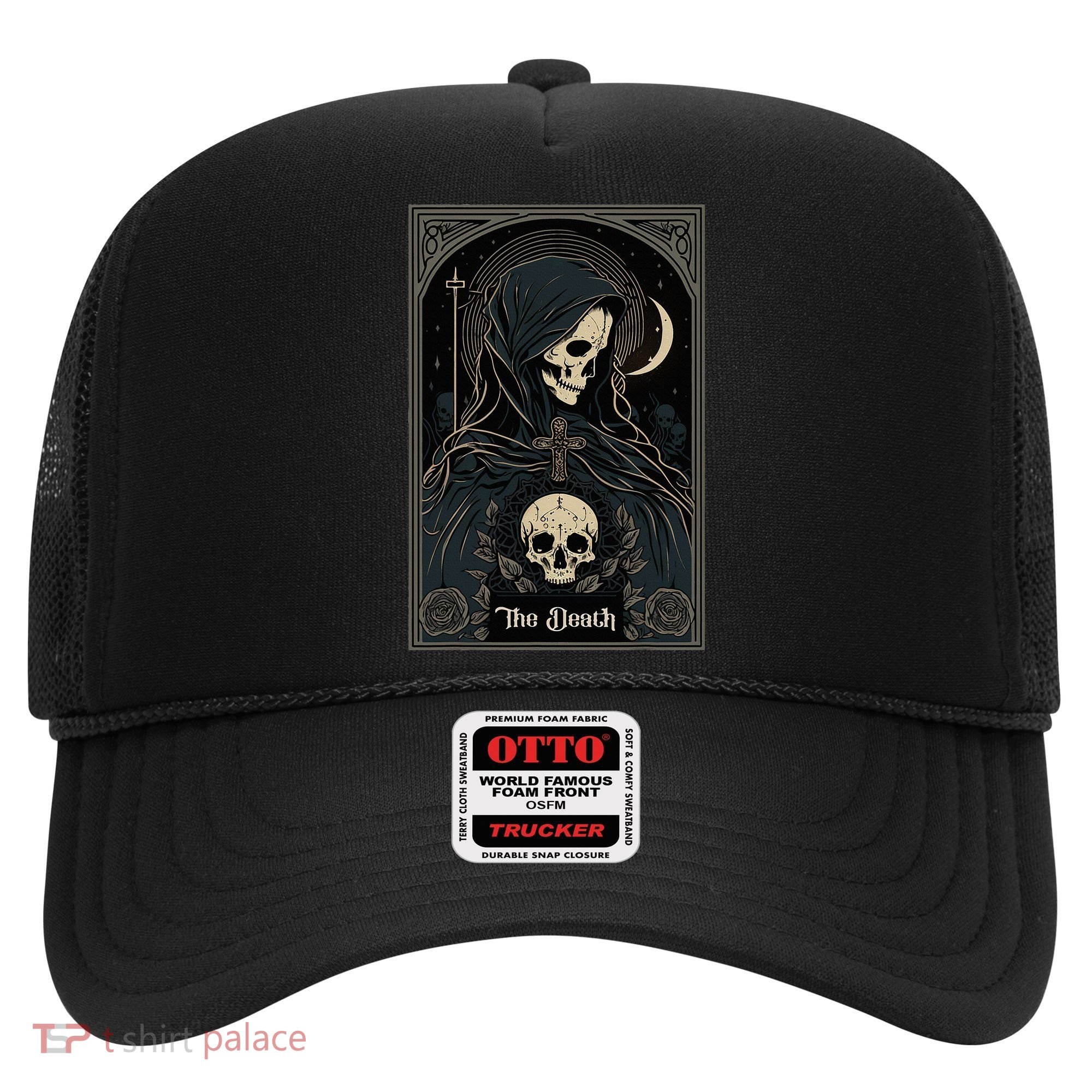 Occult Tarot Card The Death Skeleton Goth Dark Witchcraft Hat