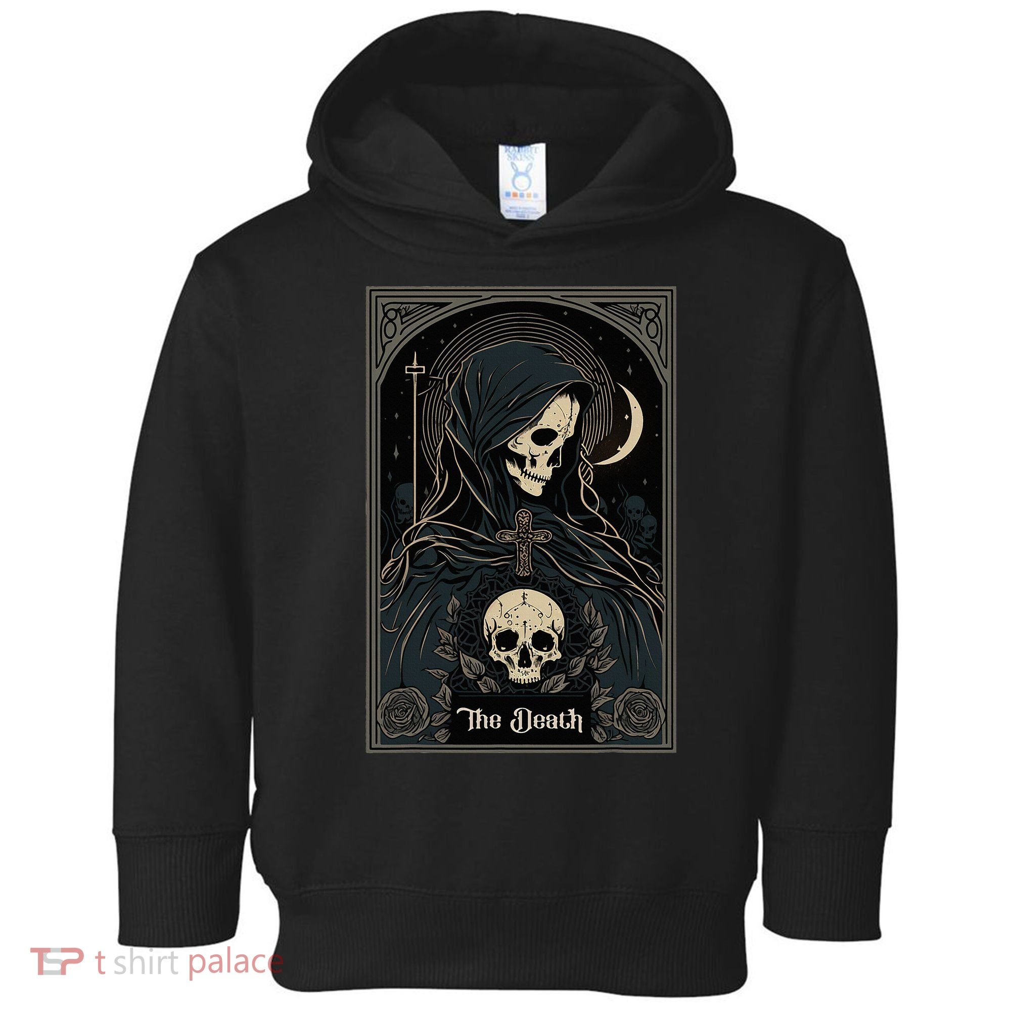 Occult Tarot Card The Death Skeleton Goth Dark Witchcraft Toddler Hoodie