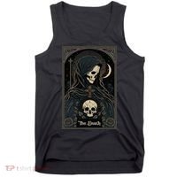 Occult Tarot Card The Death Skeleton Goth Dark Witchcraft Tank Top thumb 0
