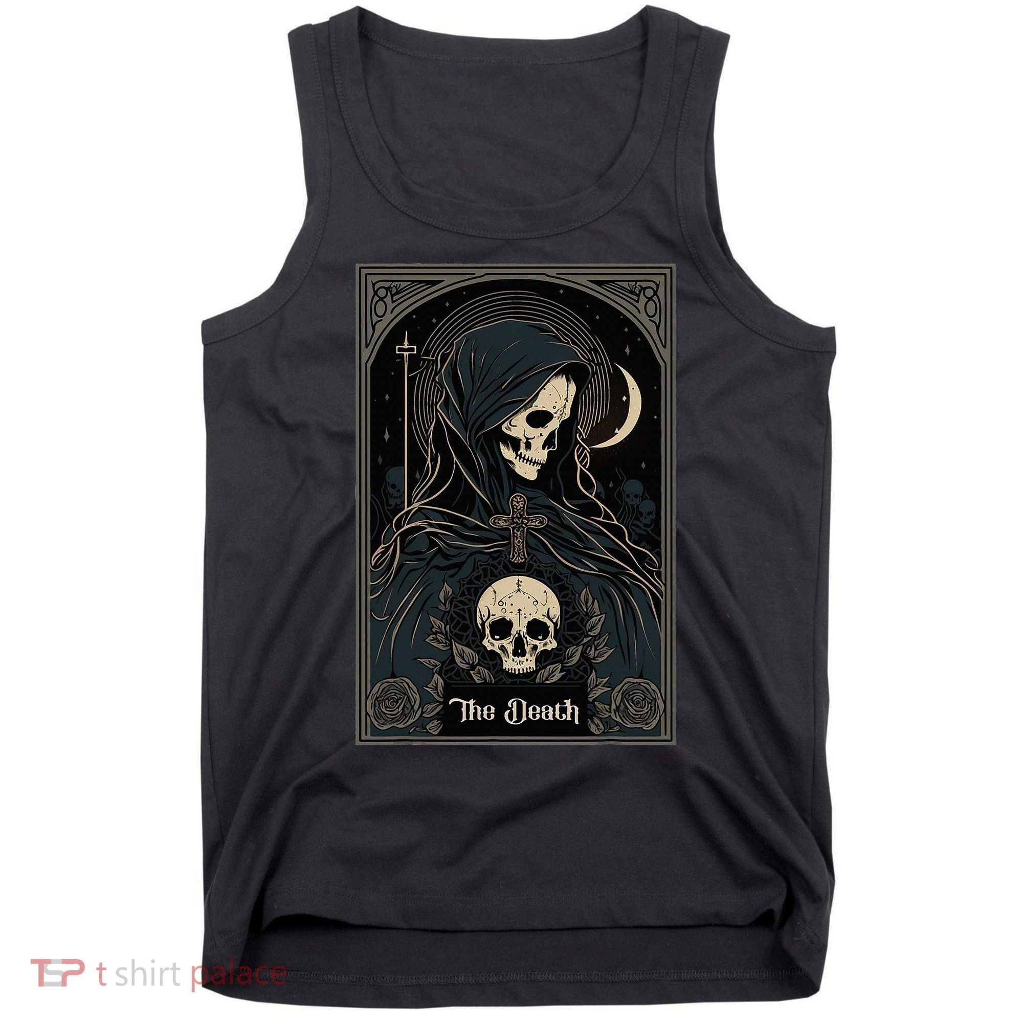 Occult Tarot Card The Death Skeleton Goth Dark Witchcraft Tank Top
