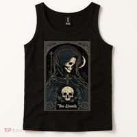 Occult Tarot Card The Death Skeleton Goth Dark Witchcraft Tank Top thumb 2