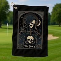 Occult Tarot Card The Death Skeleton Goth Dark Witchcraft Golf Towel thumb 1