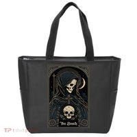 Occult Tarot Card The Death Skeleton Goth Dark Witchcraft Tote Bag thumb 0