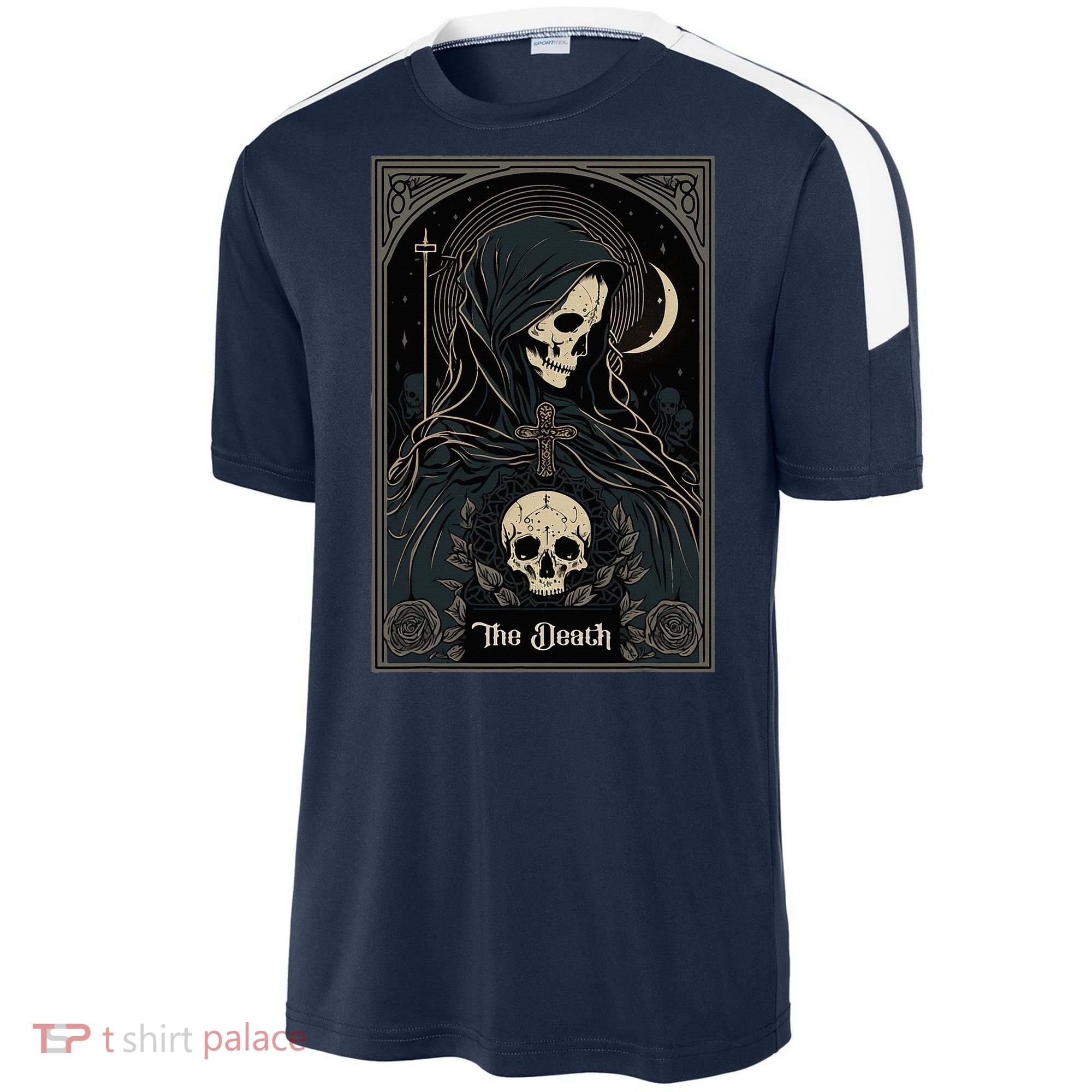 Occult Tarot Card The Death Skeleton Goth Dark Witchcraft Sport-Tek Competitor United Soccer Jersey