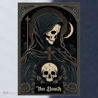 Occult Tarot Card The Death Skeleton Goth Dark Witchcraft Sport-Tek Competitor United Soccer Jersey thumb 4