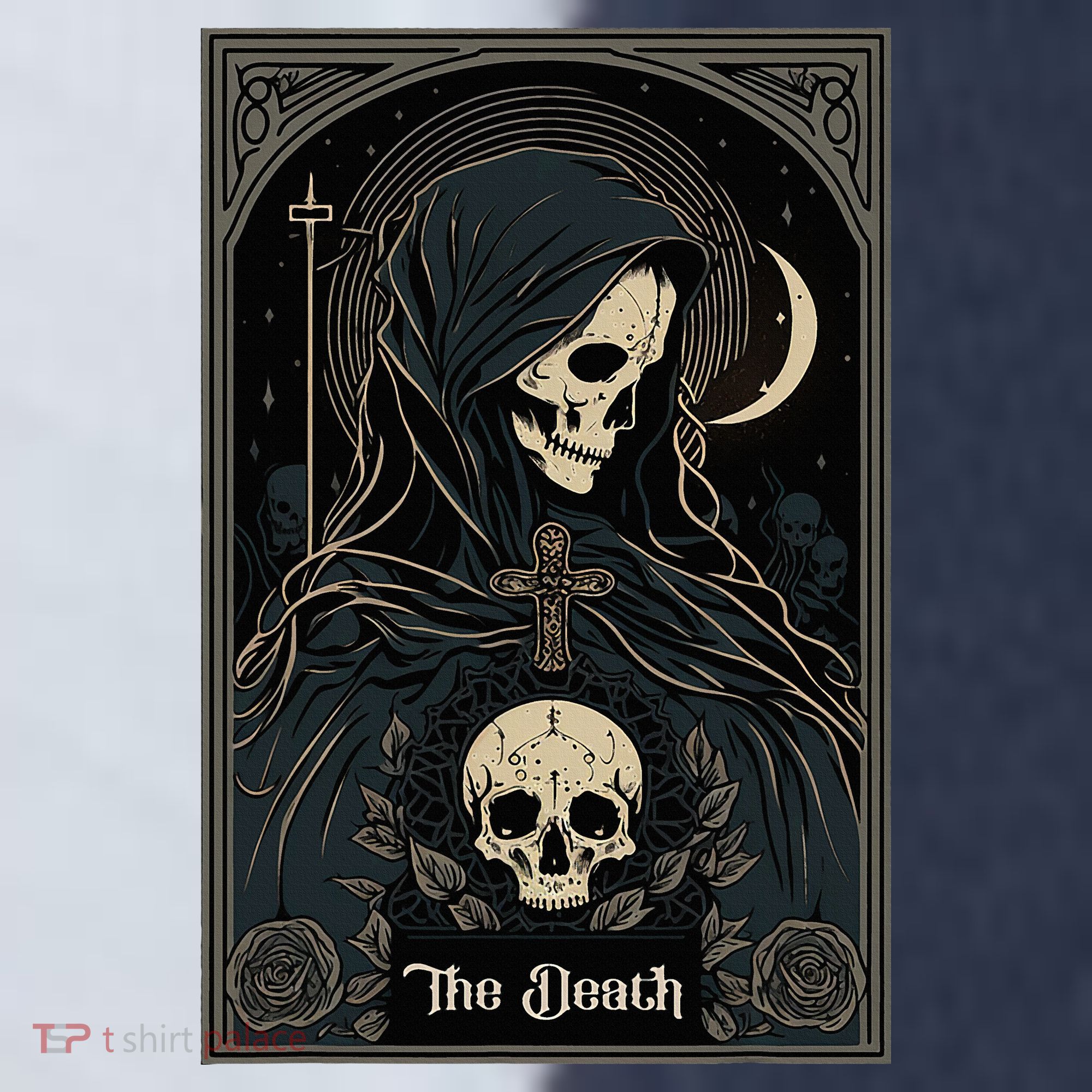 Occult Tarot Card The Death Skeleton Goth Dark Witchcraft Sport-Tek Competitor United Soccer Jersey