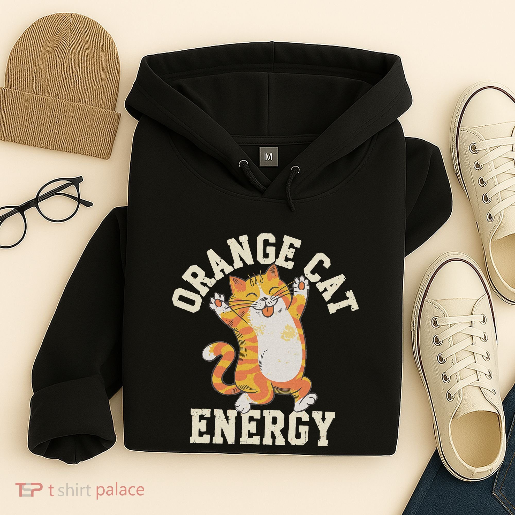 Orange Tabby Cat Orange Cat Energy Hoodie