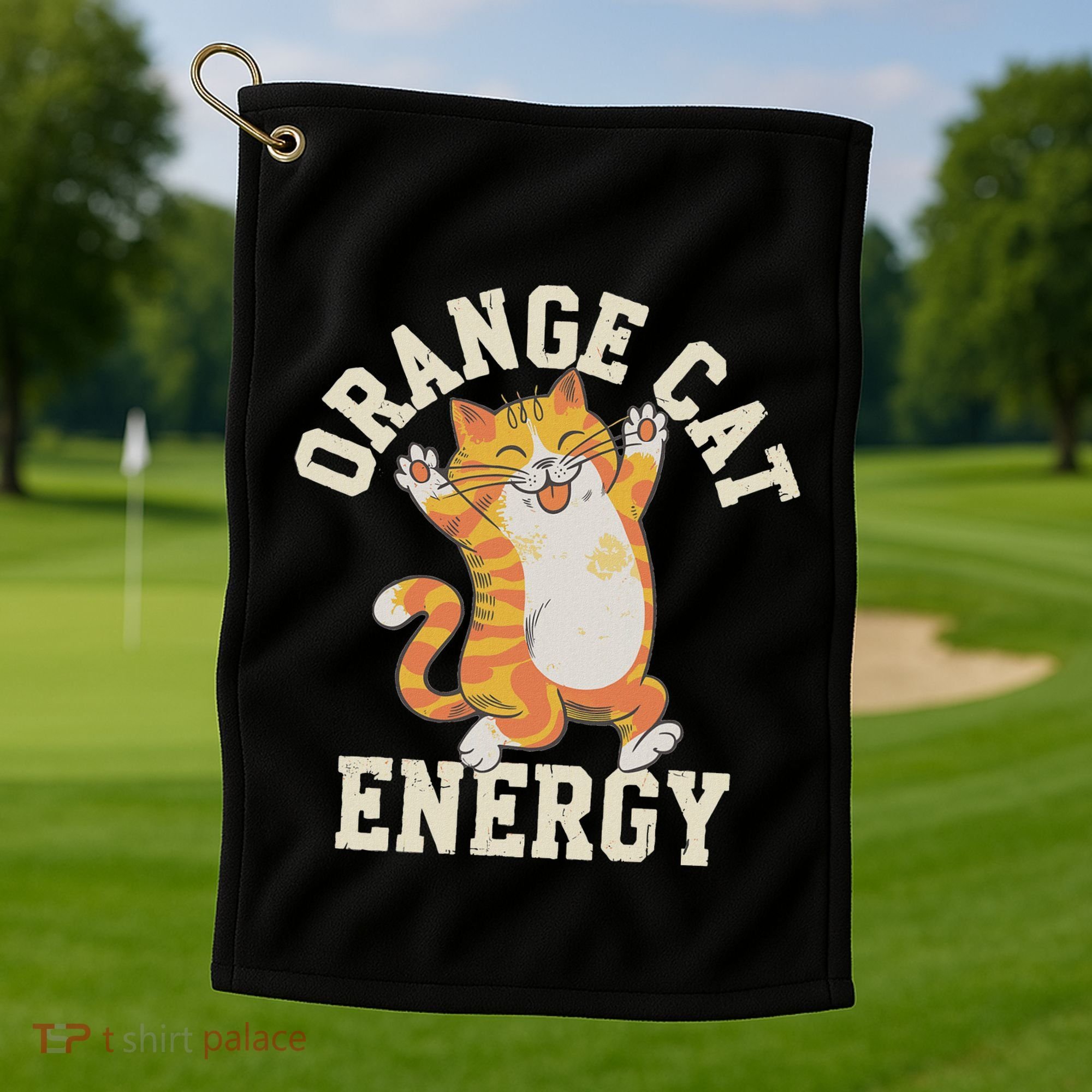 Orange Tabby Cat Orange Cat Energy Golf Towel