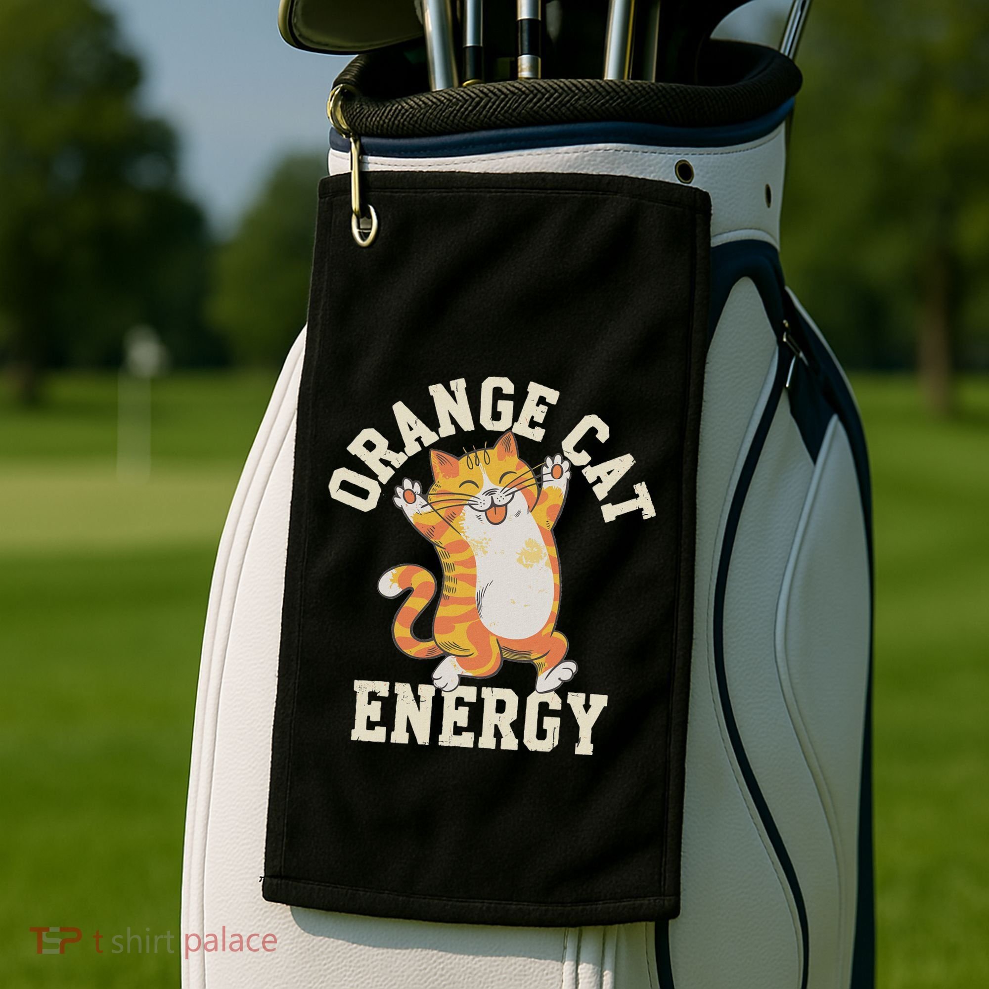 Orange Tabby Cat Orange Cat Energy Golf Towel