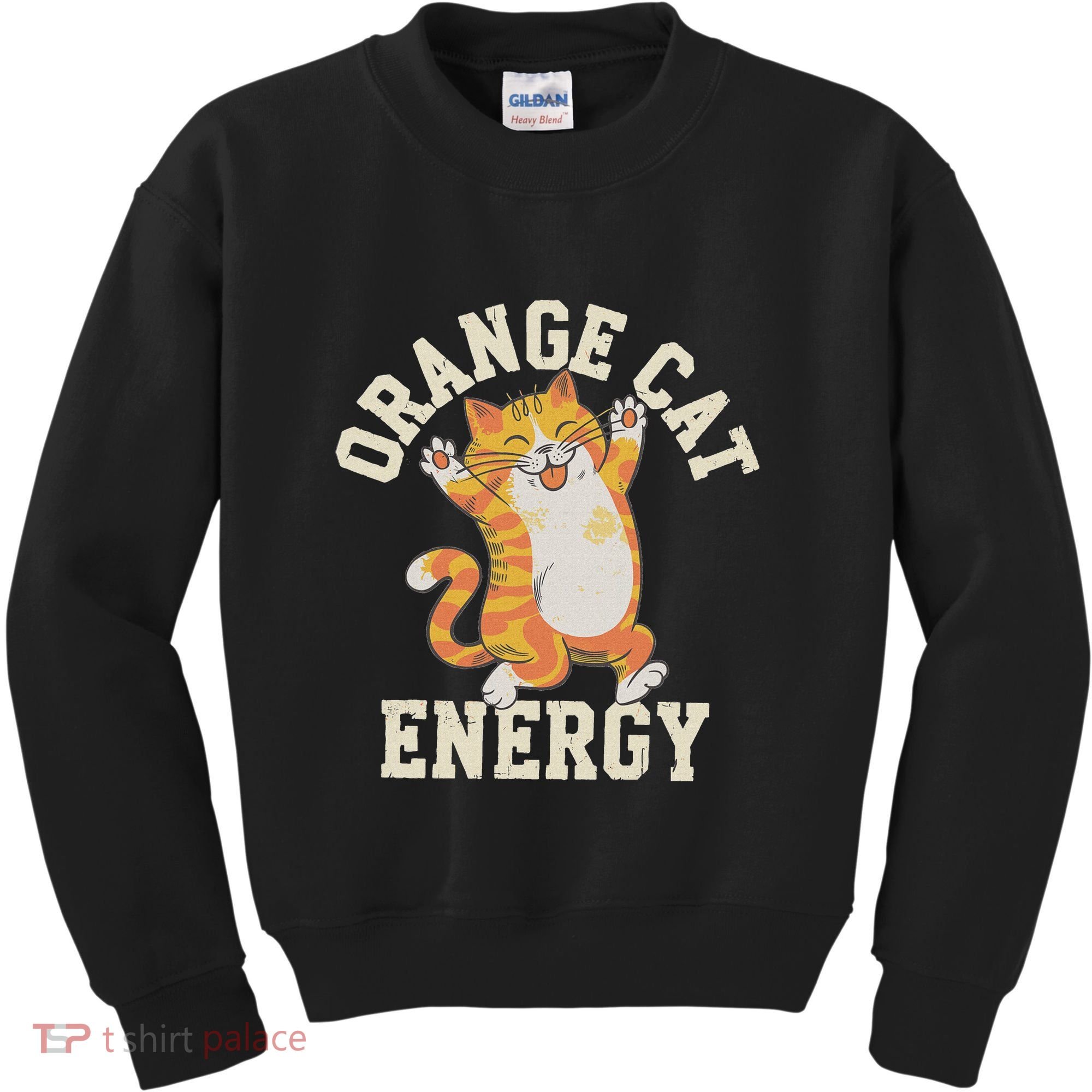 Orange Tabby Cat Orange Cat Energy Kids Sweatshirt