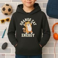 Orange Tabby Cat Orange Cat Energy Kids Hoodie thumb 2