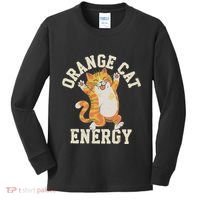 Orange Tabby Cat Orange Cat Energy Kids Long Sleeve Shirt thumb 0