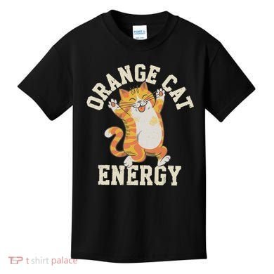 Orange Tabby Cat Orange Cat Energy Kids T-Shirt