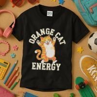 Orange Tabby Cat Orange Cat Energy Kids T-Shirt thumb 3