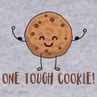 One Tough Cookie Cute Chocolate Chip Cookie With Muscles Women's Sweatshirt thumb 2