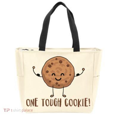 One Tough Cookie Cute Chocolate Chip Cookie With Muscles Tote Bag