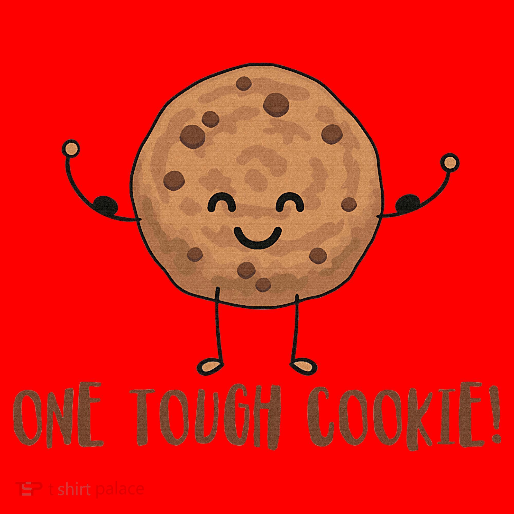 One Tough Cookie Cute Chocolate Chip Cookie With Muscles Santa Hat