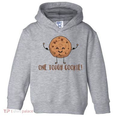 One Tough Cookie Cute Chocolate Chip Cookie With Muscles Toddler Hoodie