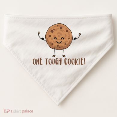 One Tough Cookie Cute Chocolate Chip Cookie With Muscles USA-Made Doggie Bandana
