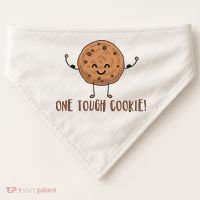 One Tough Cookie Cute Chocolate Chip Cookie With Muscles USA-Made Doggie Bandana thumb 0