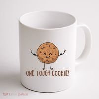 One Tough Cookie Cute Chocolate Chip Cookie With Muscles Coffee Mug thumb 1