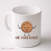 One Tough Cookie Cute Chocolate Chip Cookie With Muscles Coffee Mug thumb 0