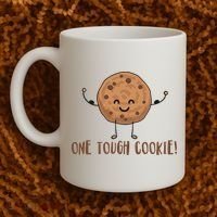 One Tough Cookie Cute Chocolate Chip Cookie With Muscles Coffee Mug thumb 2