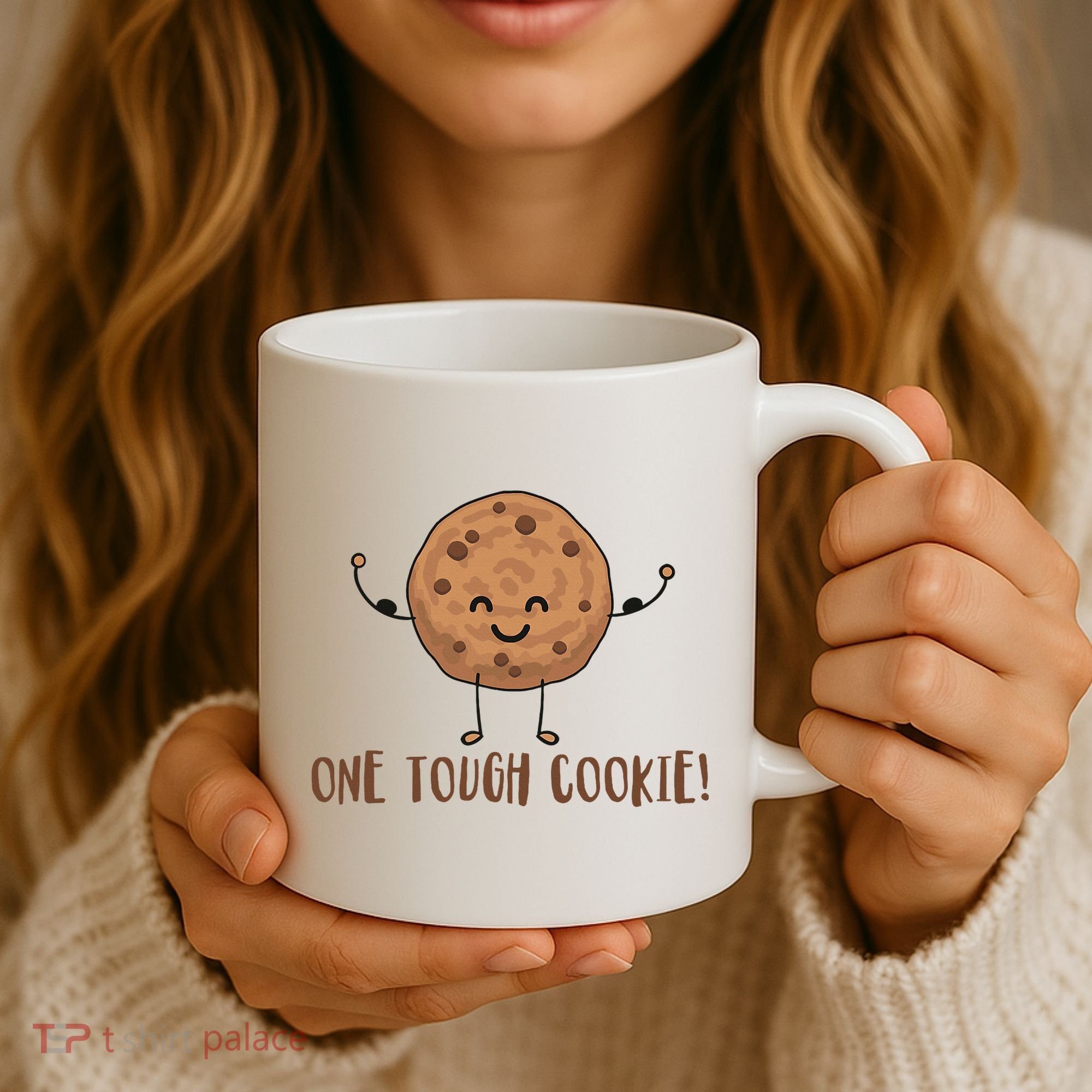 One Tough Cookie Cute Chocolate Chip Cookie With Muscles Coffee Mug