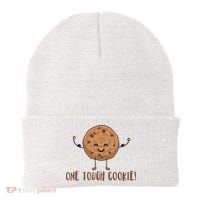 One Tough Cookie Cute Chocolate Chip Cookie With Muscles Beanie thumb 0