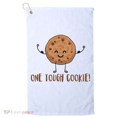 One Tough Cookie Cute Chocolate Chip Cookie With Muscles Golf Towel