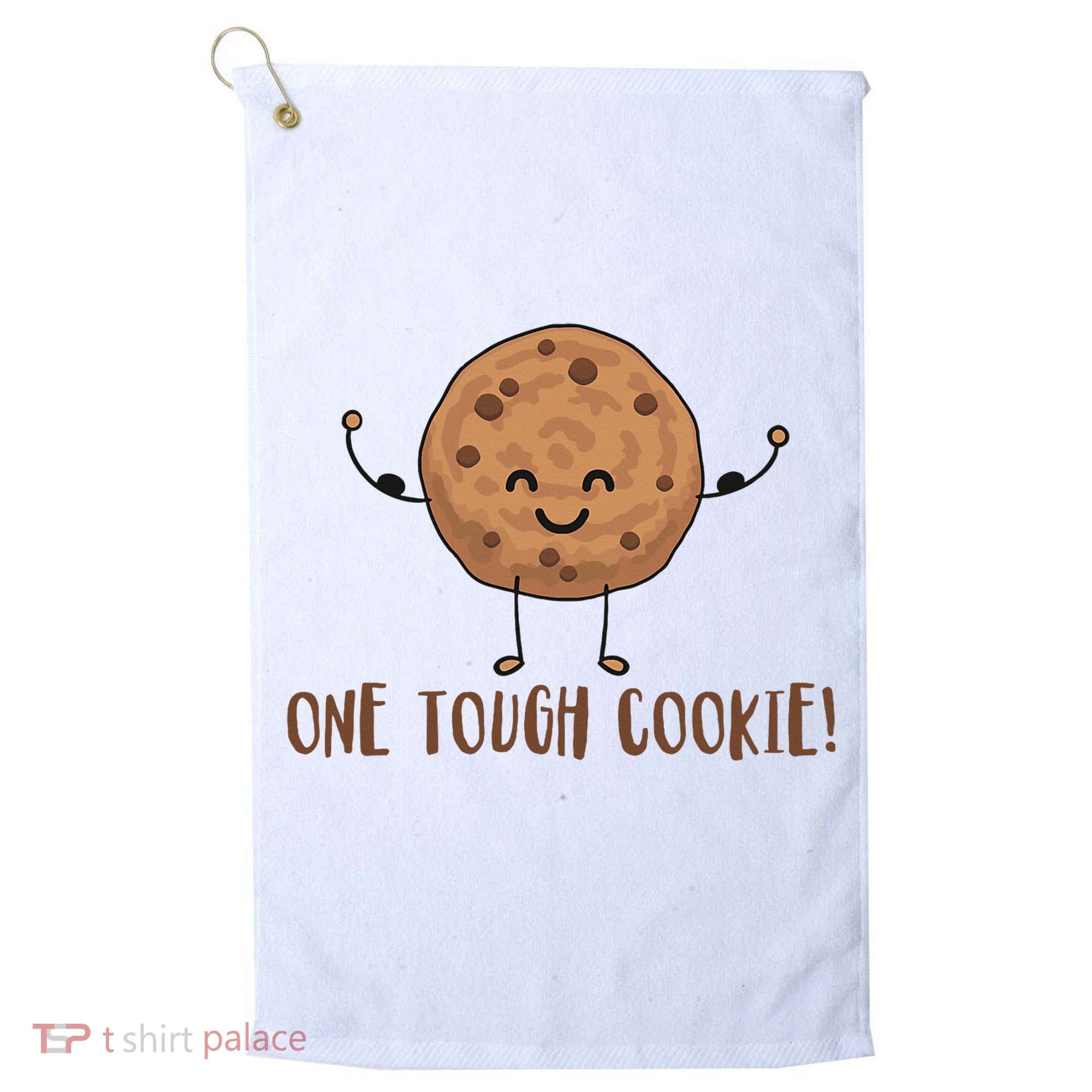 One Tough Cookie Cute Chocolate Chip Cookie With Muscles Golf Towel