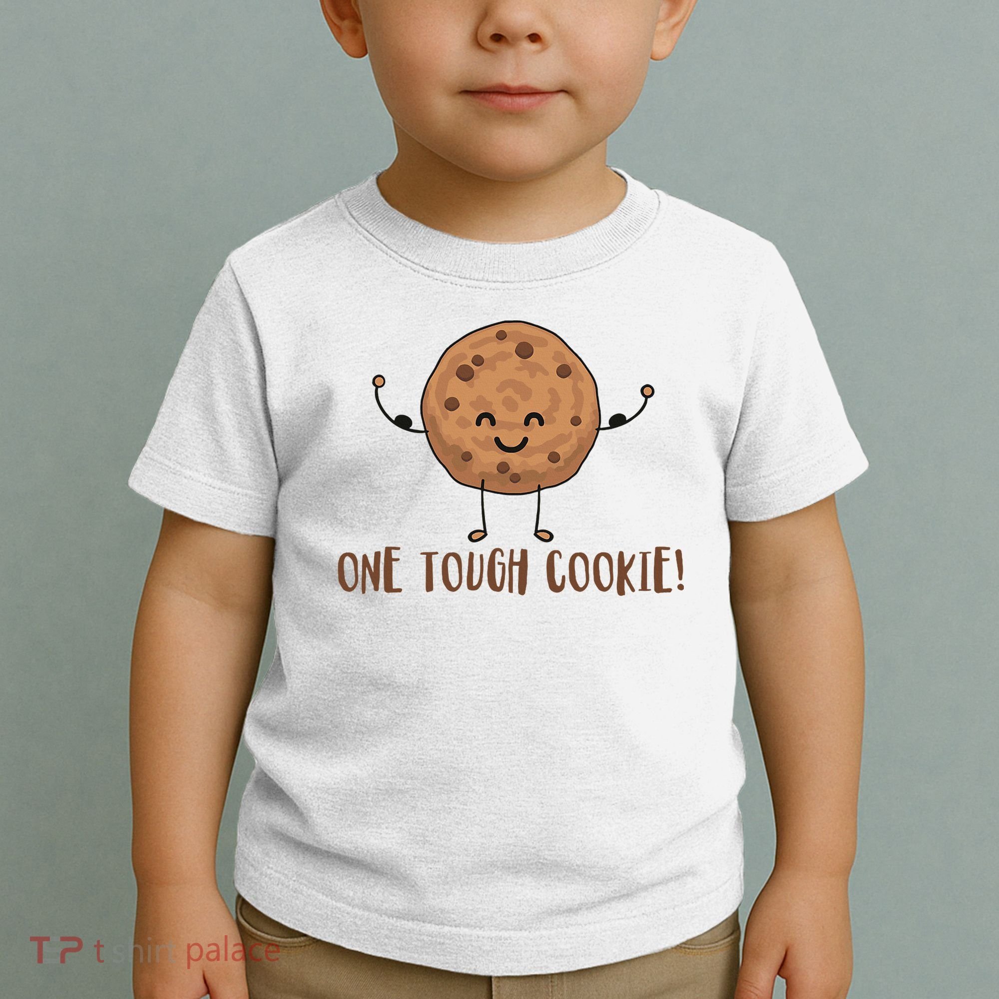 One Tough Cookie Cute Chocolate Chip Cookie With Muscles Toddler T-Shirt
