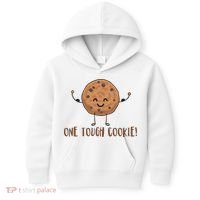 One Tough Cookie Cute Chocolate Chip Cookie With Muscles Kids Hoodie thumb 0