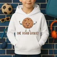 One Tough Cookie Cute Chocolate Chip Cookie With Muscles Kids Hoodie thumb 2