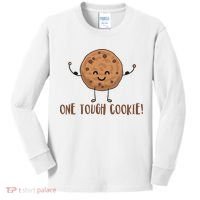 One Tough Cookie Cute Chocolate Chip Cookie With Muscles Kids Long Sleeve Shirt thumb 0