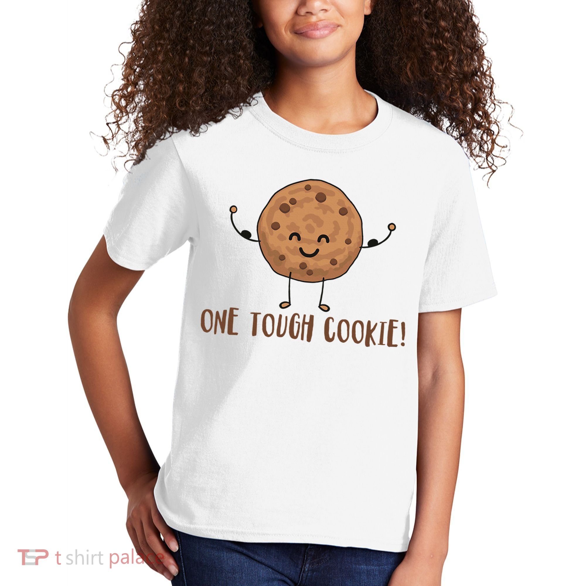 One Tough Cookie Cute Chocolate Chip Cookie With Muscles Kids T-Shirt