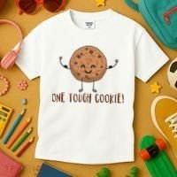 One Tough Cookie Cute Chocolate Chip Cookie With Muscles Kids T-Shirt thumb 3
