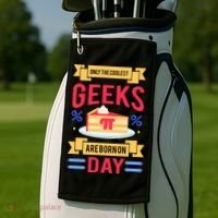 Only The Coolest Geeks Are Born On Pie Day Golf Towel thumb 2