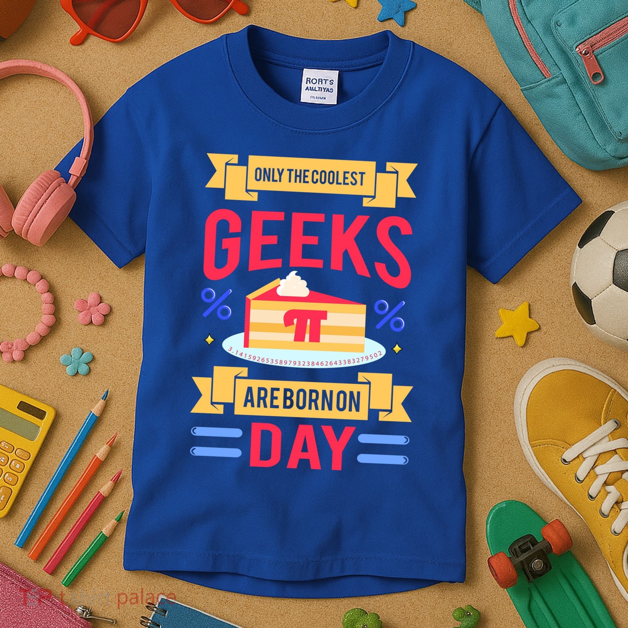 Only The Coolest Geeks Are Born On Pie Day Kids T-Shirt