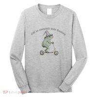 Off To Commit Tom Foolery Frog And Fun Playful Humor Long Sleeve Shirt thumb 0