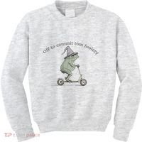 Off To Commit Tom Foolery Frog And Fun Playful Humor Kids Sweatshirt thumb 0