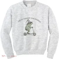 Off To Commit Tom Foolery Frog And Fun Playful Humor Kids Sweatshirt thumb 0