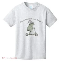 Off To Commit Tom Foolery Frog And Fun Playful Humor Kids T-Shirt thumb 0