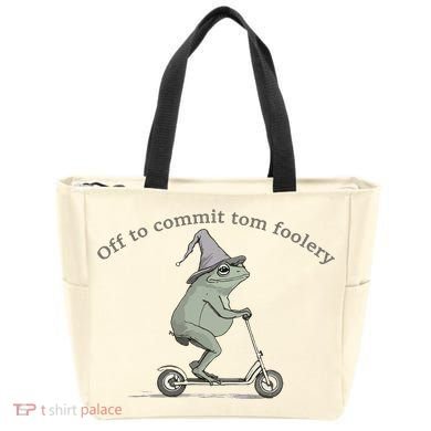 Off To Commit Tom Foolery Frog And Fun Playful Humor Tote Bag