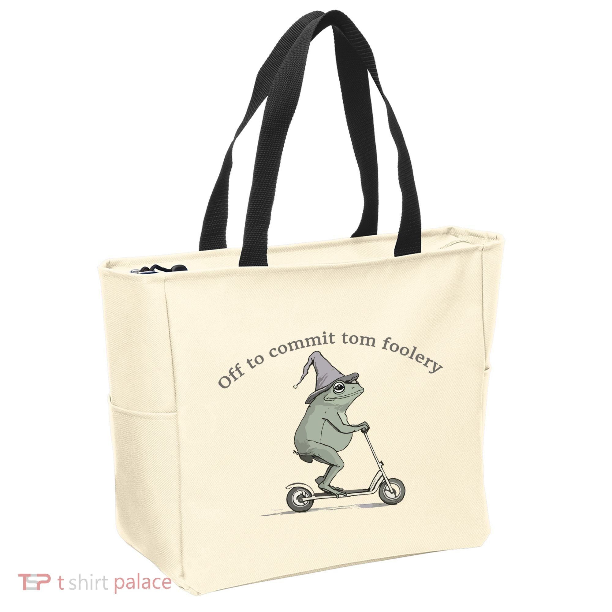 Off To Commit Tom Foolery Frog And Fun Playful Humor Tote Bag
