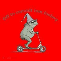 Off To Commit Tom Foolery Frog And Fun Playful Humor Santa Hat thumb 1