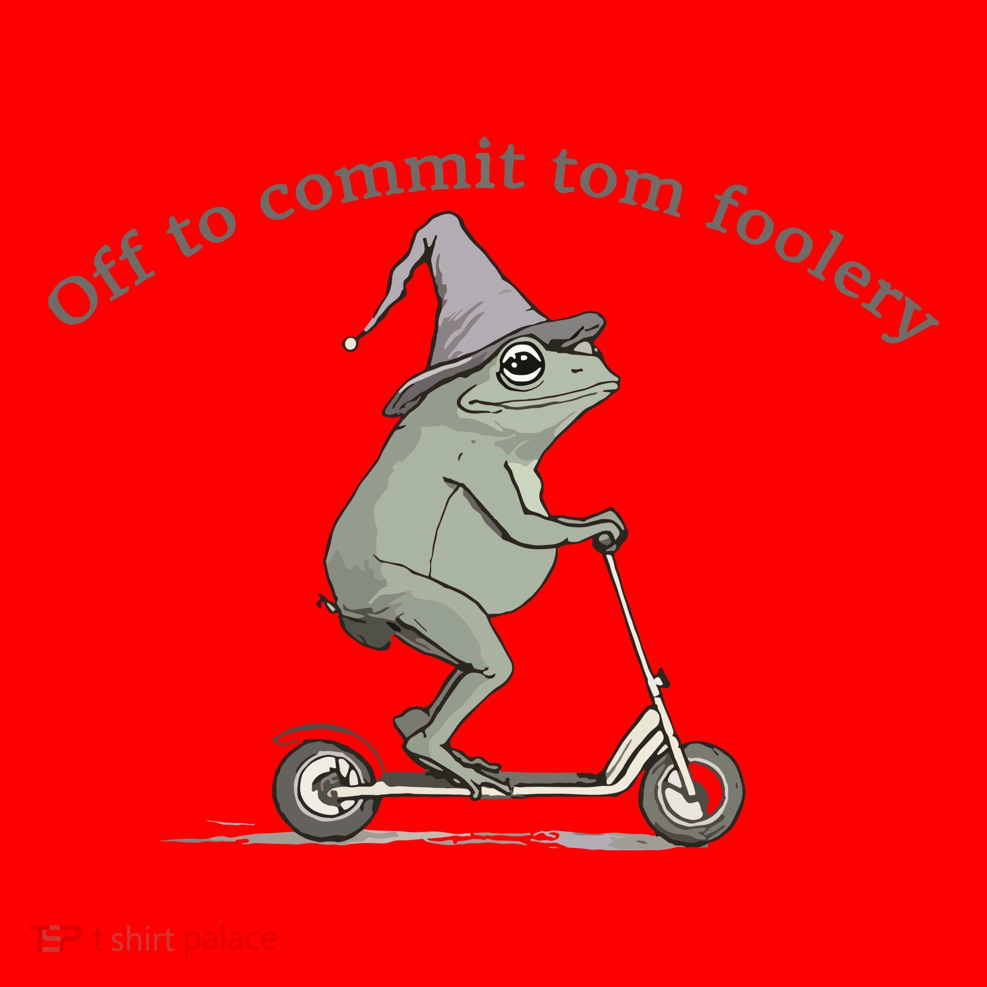 Off To Commit Tom Foolery Frog And Fun Playful Humor Santa Hat