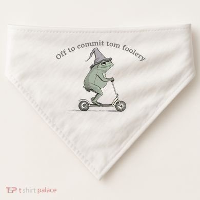 Off To Commit Tom Foolery Frog And Fun Playful Humor USA-Made Doggie Bandana