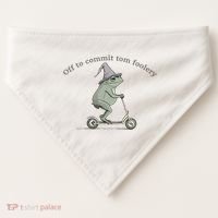 Off To Commit Tom Foolery Frog And Fun Playful Humor USA-Made Doggie Bandana thumb 0