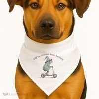 Off To Commit Tom Foolery Frog And Fun Playful Humor USA-Made Doggie Bandana thumb 1